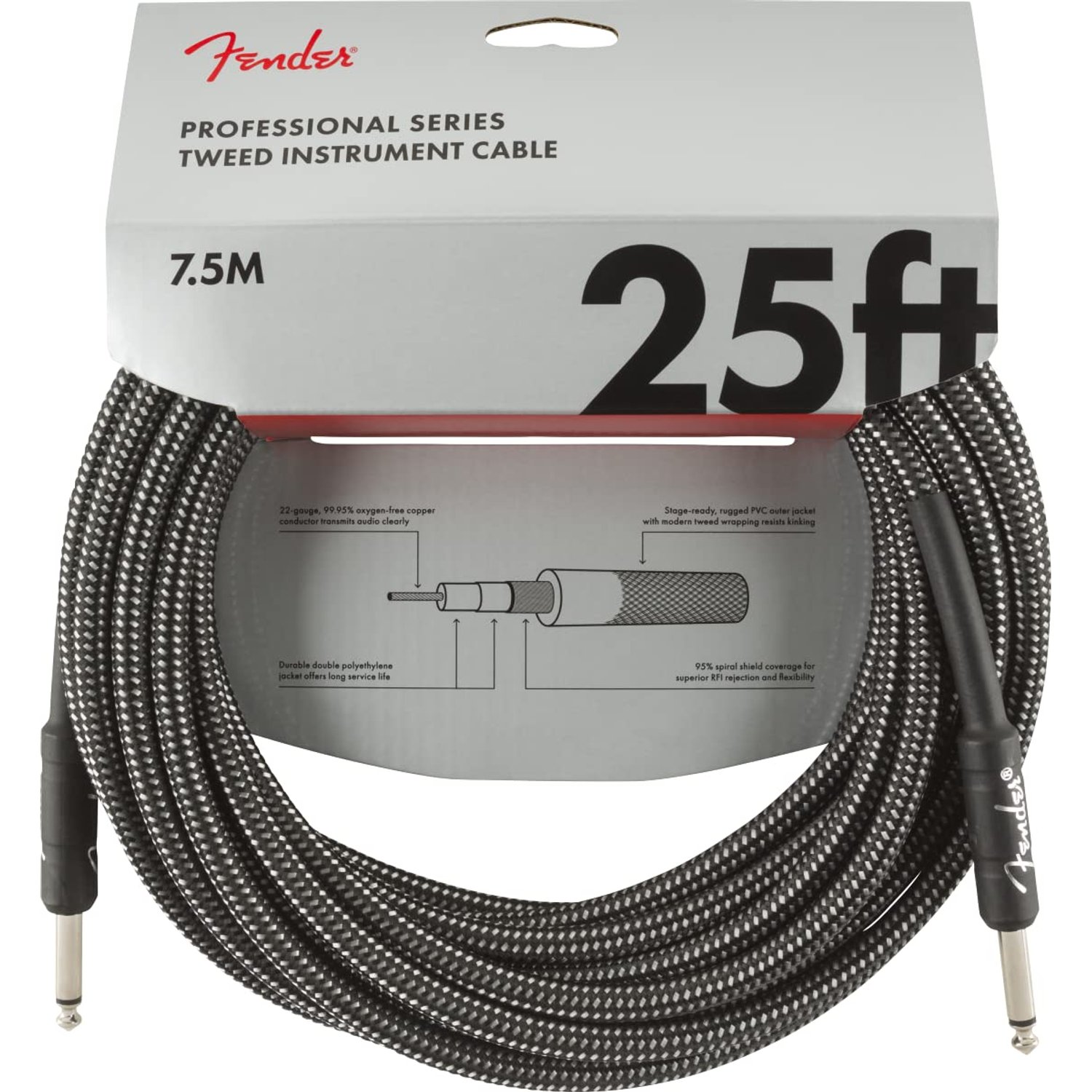 Fender PRO 25 INST CABLE GRY TWD