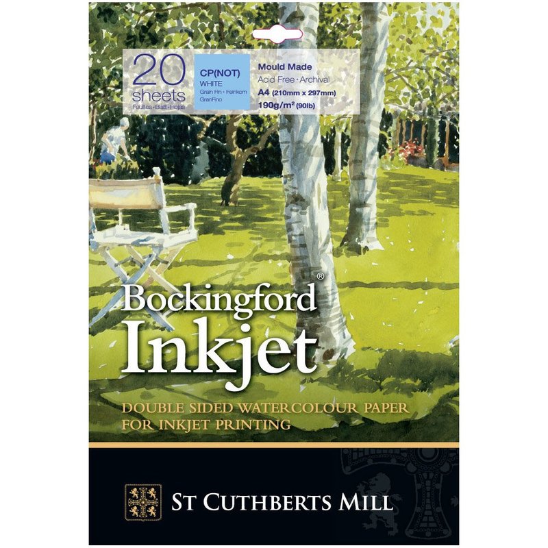 Bockingford 933 A4 190 gsm Inkjet Watercolour Paper (Pack of 20)