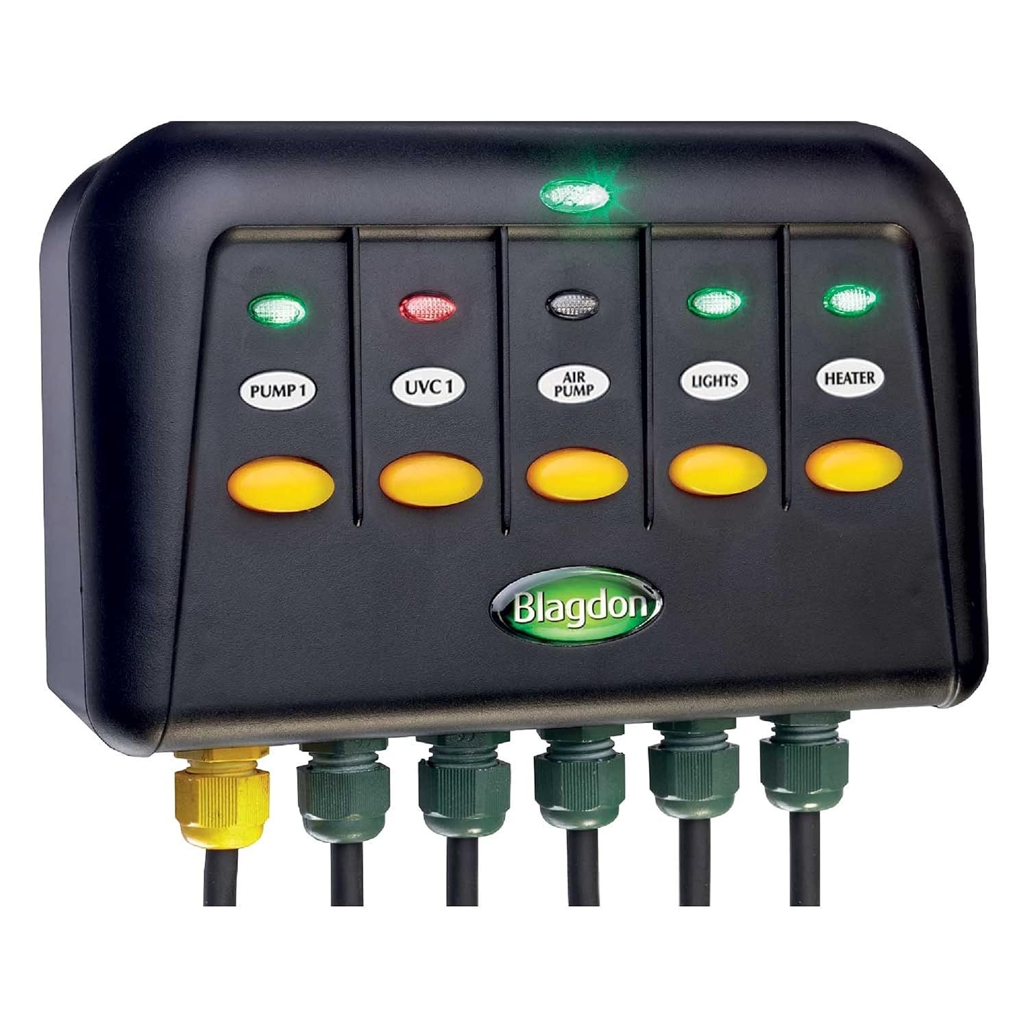 Blagdon 1040235 Powersafe Garden & Pond Safe Weatherproof Electrical Switch Box, 5 Outlet, Black