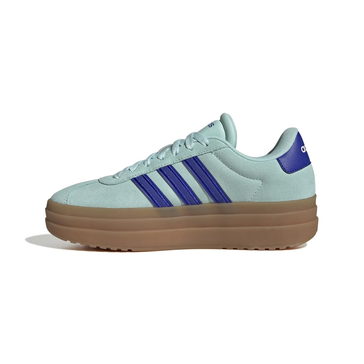 adidas Women's VL Court Bold Shoe, Semi Flash Aqua/Lucid Blue/Gum, 6.5
