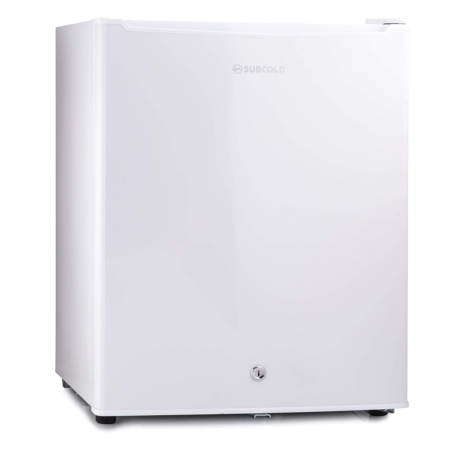 Subcold Eco75 Mini Fridge White | Table-Top Model | Counter-Top Fridge | Solid Door with Chiller Box | Lock & Key | Energy Efficient (74L, White)