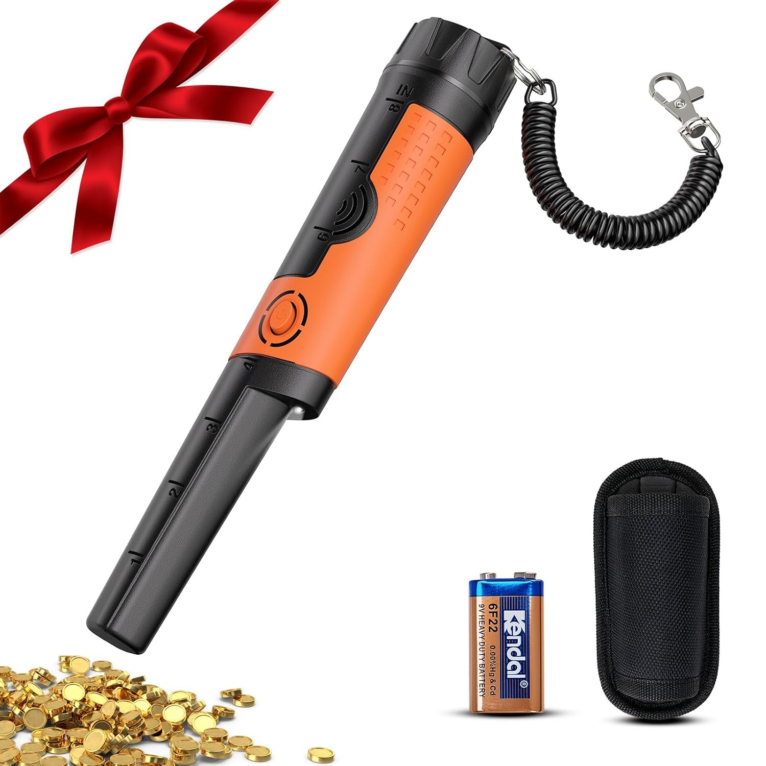 SUNPOW Metal Detector Pinpointer for Adults & Kids - Waterproof Handheld Pin Pointer Wand - High Sensitivity 360° Detection - Easy to Use 2 Alert Modes - Treasure Pinpointing Finder Probe - OTMD12
