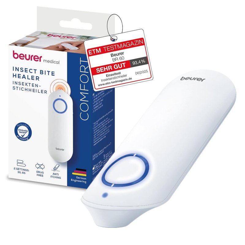 Beurer BiteX Original Insect Bite Healer BR 60, bite healer heat pen for the treatment of insect bites and stings, electric bite healer, holiday gadget, relieves itching and swelling