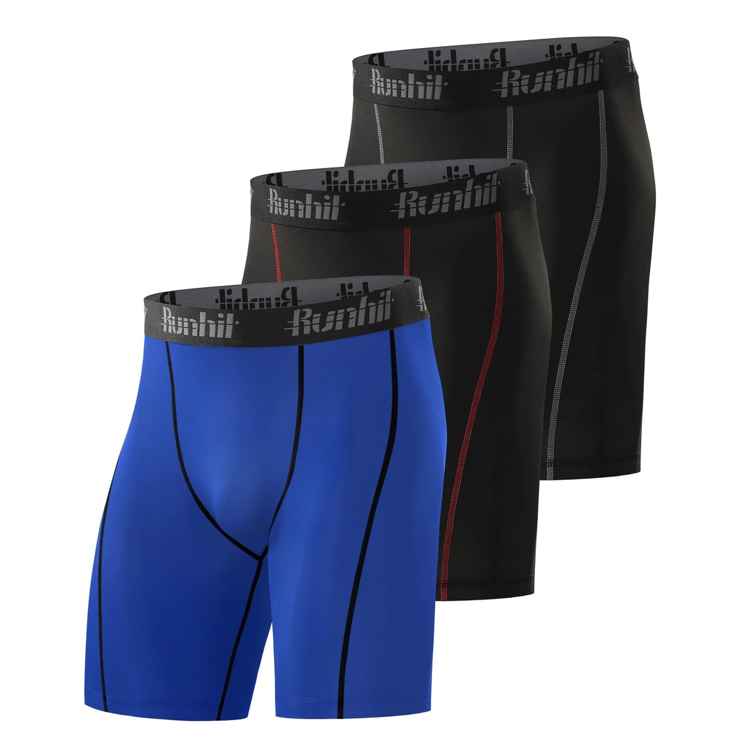 Runhit Men's Compression Shorts(3 Pack), Compression Spandex Yoga Shorts Underwear