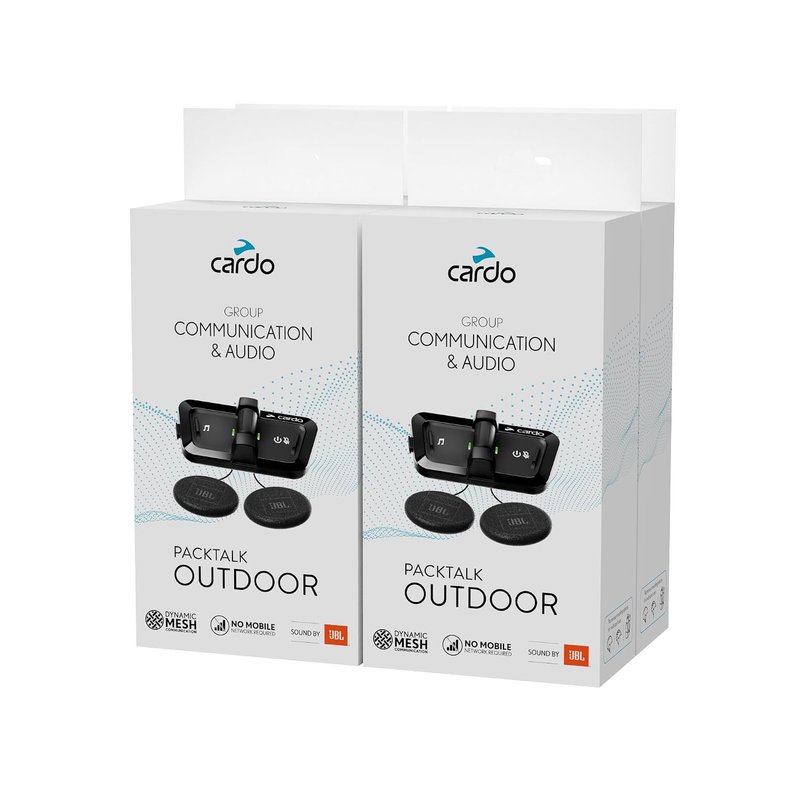 Cardo PACKTALK OUTDOOR Family Pack - Helmet Communication System, Great for Ski, Snowboard and Cycling (Black, Four Pack)