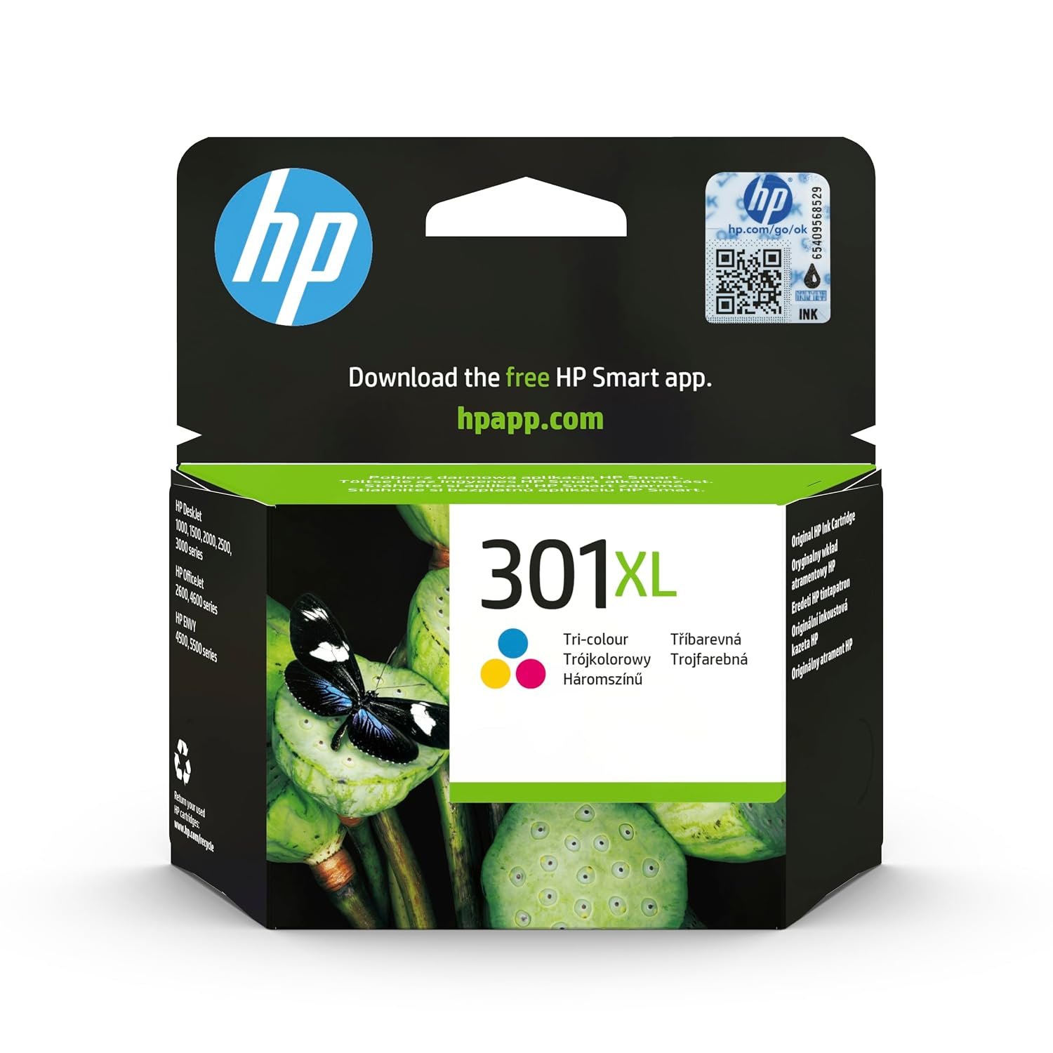 HP 301XL High Yield Tri-Colour Original Ink Cartridge (CH564EE) – Works with: DeskJet 1000, 1010, 1050, 1510, 2050, 2510, 2540, 3000, 3050, 3055, ENVY 4500, 5530, OfficeJet 2620, 4630