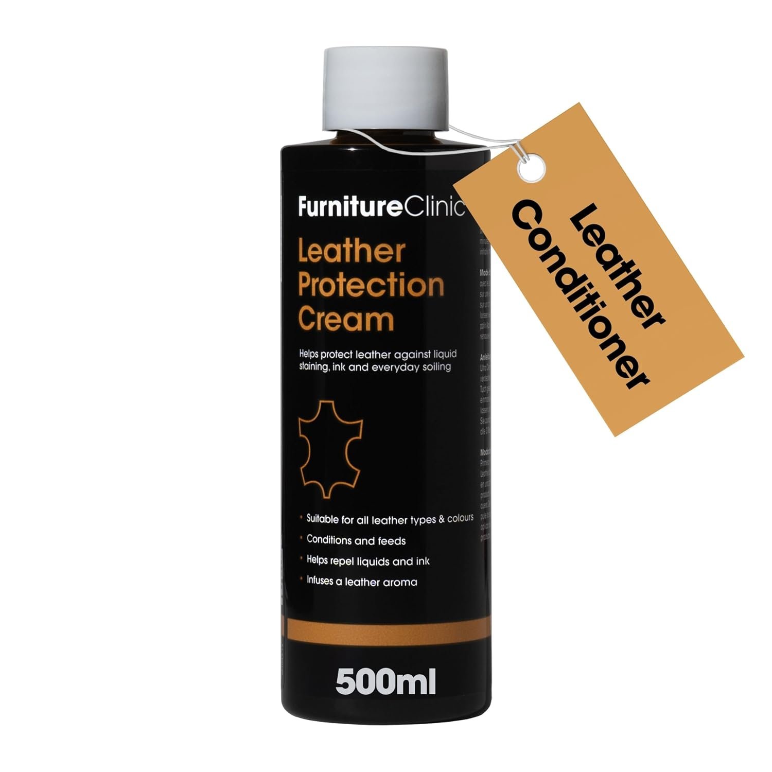 Furniture Clinic Protective Cream for All Types and Colours Nourishes, Protects, Renews, Restores the Original Perfume on Sofas, Car Seats, Shoes, Boots, Bags, Jackets, Bags: 500 ml