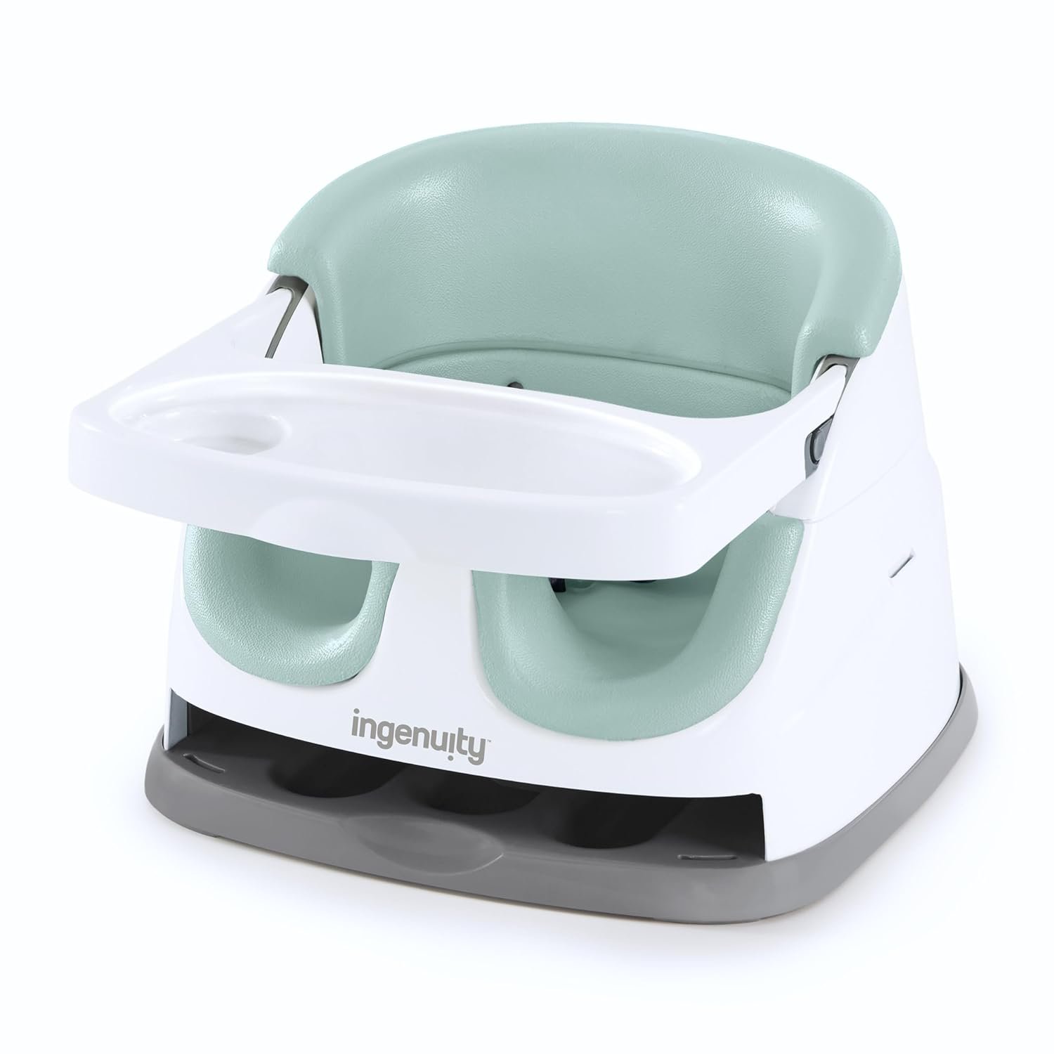 Ingenuity Baby Base 2-in-1 Booster Feeding and Floor Seat with Self-Storing Tray, Mist
