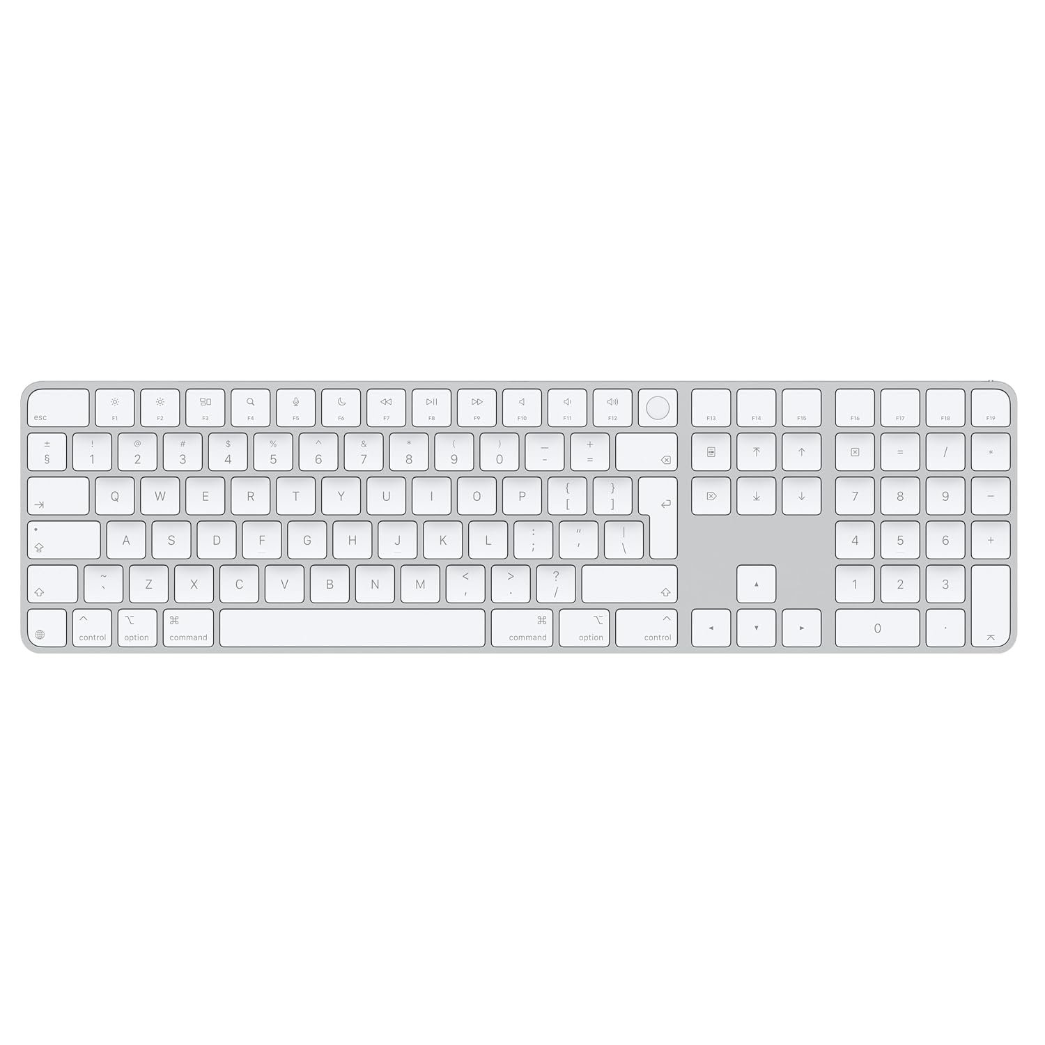 Apple Magic Keyboard with Touch ID and Numeric Keypad for Mac models with Apple silicon - International English - White Keys 