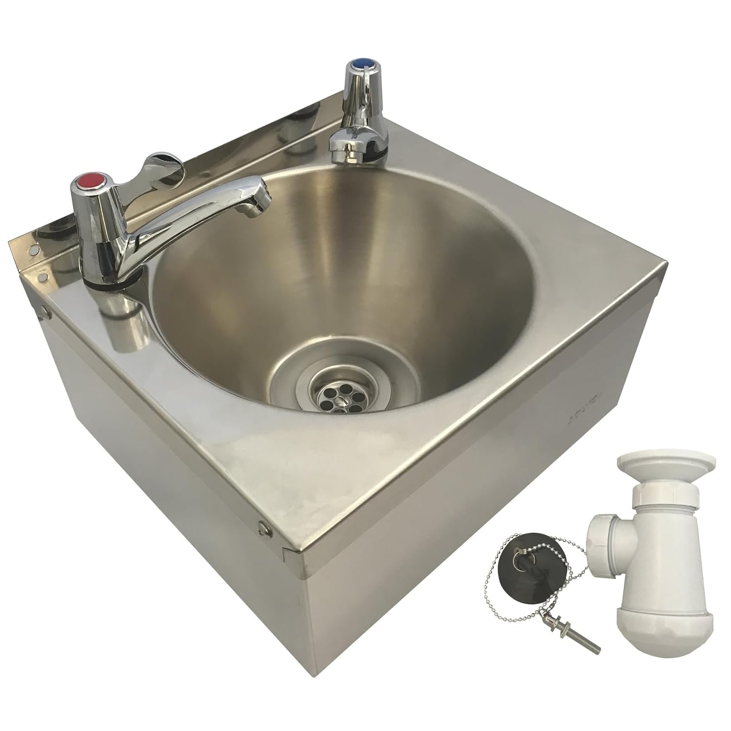 Stainless Steel Hand Wash Basin, Sink, Lever Taps