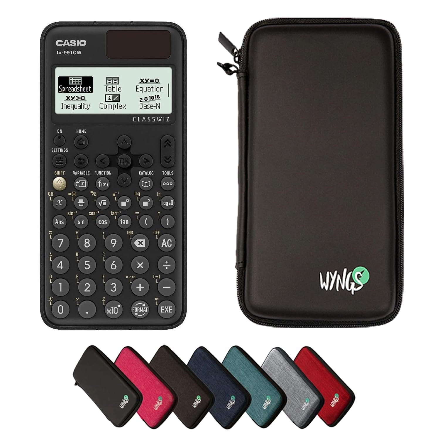 Casio fx-991CW including a WYNGS protective case in Black - Basic Set
