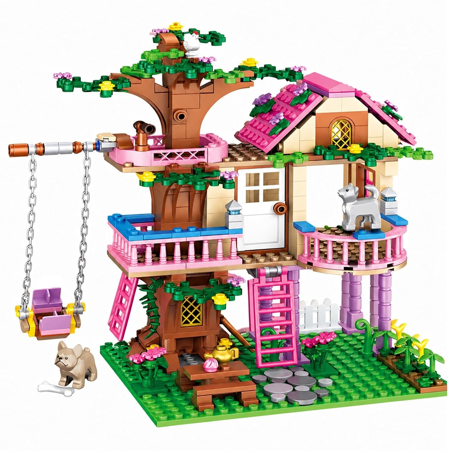 CSNRHG Dream Tree House Friends Building Set Friends Construction Educational 504 Pieces Gifts for Girls Teens Kids Adults Ages