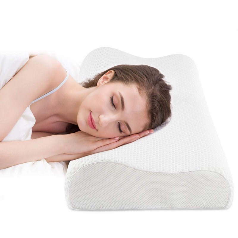 Fityou Memory Foam Pillow,Ergonomic Neck Support Pillow,Orthopaedic Cervical Pillow,Sleeping Pillow with Zip for Side Sleepers,Back Sleepers,Washable Pillow Case,60 x 35 cm