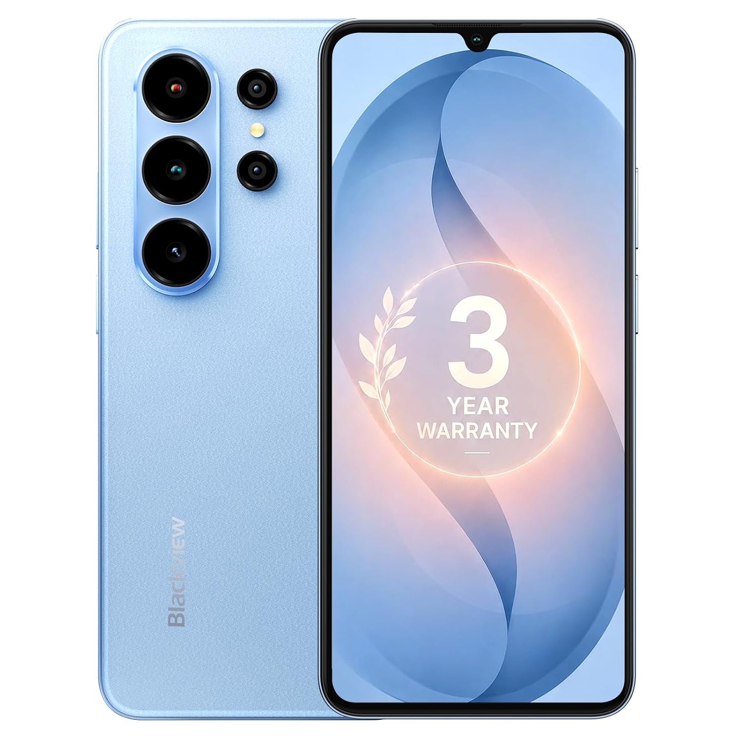 Blackview WAVE 10C AI Smartphone 128GB Android 16 Unlocked Phone,6.88" Large Screen,Mobile Phones 16GB+128GB/1TB, Dual SIM 32MP+13MP, Face ID/GPS/OTG,3 Year Warranty Blue New(UK Version)