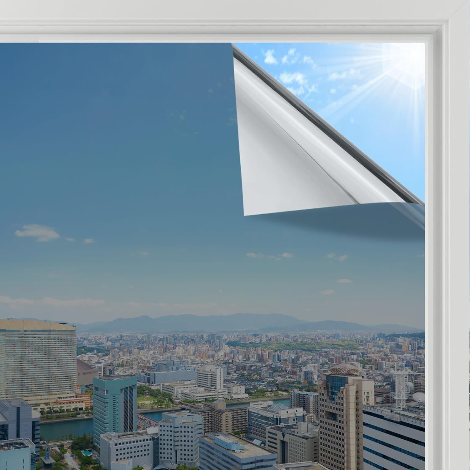 rabbitgoo Heat Reflective Window Film Privacy, Silver, 60x200cm
