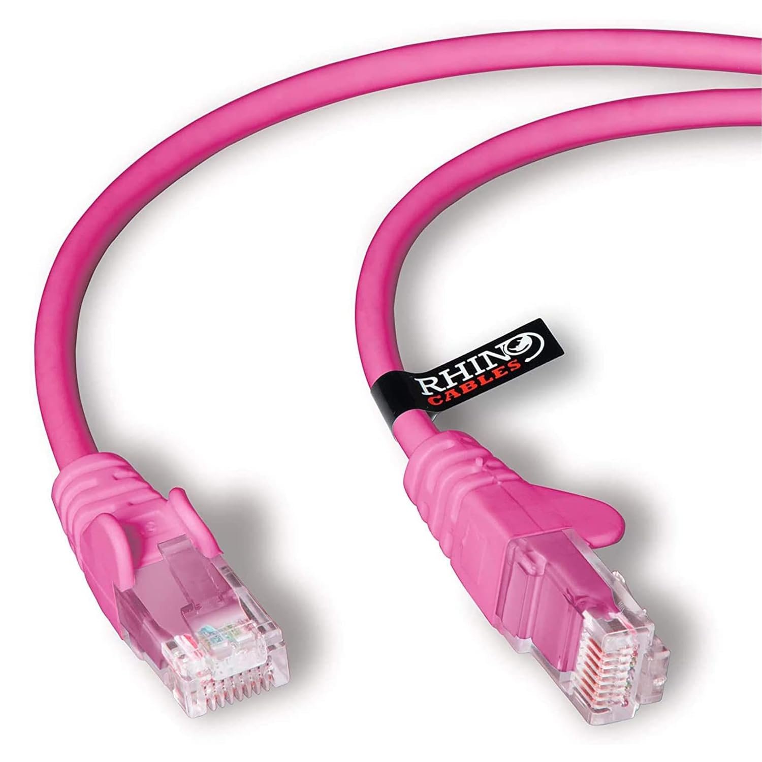 rhinocables CAT 6 High-Speed Gigabit Ethernet Cable - Patch Network Lead for LAN| Snagless UTP With LSZH Jacket | RJ45 Connector - Internet, Router, Modem, Smart TV, PC & More (50cm, Pink, Pack of 50)