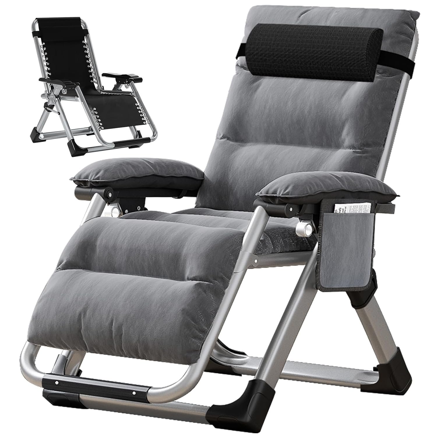 Meulbaty Zero Gravity Chair, 200KG Load Capacity, Folding Garden Recliner with Cushion & Headrest, Dual-Purpose for Sitting & Sleeping, Perfect for Garden, Balcony, Patio and Living Room