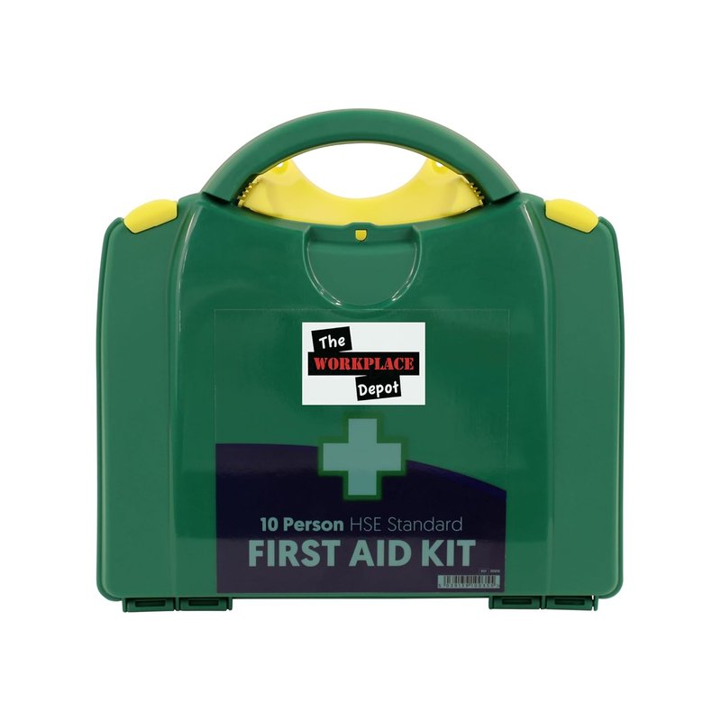Statutory First Aid Kit, Green Boxed HSE Compliant First Aid Kit for Workplace (10 Person)