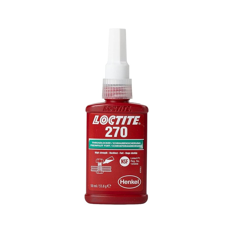 LOCTITE 270, Adhesive for the Permanent Securing of Screws, High-Strength Thread Lock for Metal Threads, Liquid Glue for Pumps, Gearboxes and More, 1x50ml