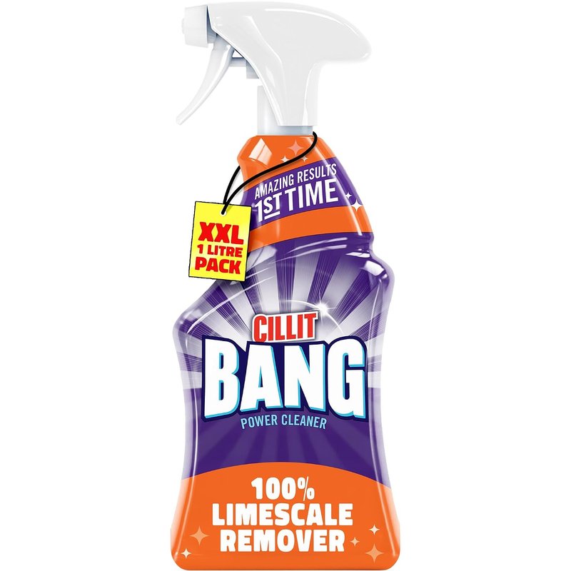 Cillit Bang 1000ml Limescale Remover, Single Pack, Fast Stain & Virus Eliminator, Disinfectant, Soap Scum & Rust cleaner, Fresh Scent, Water & Dirt Repellent, Home Cleaning Formula.