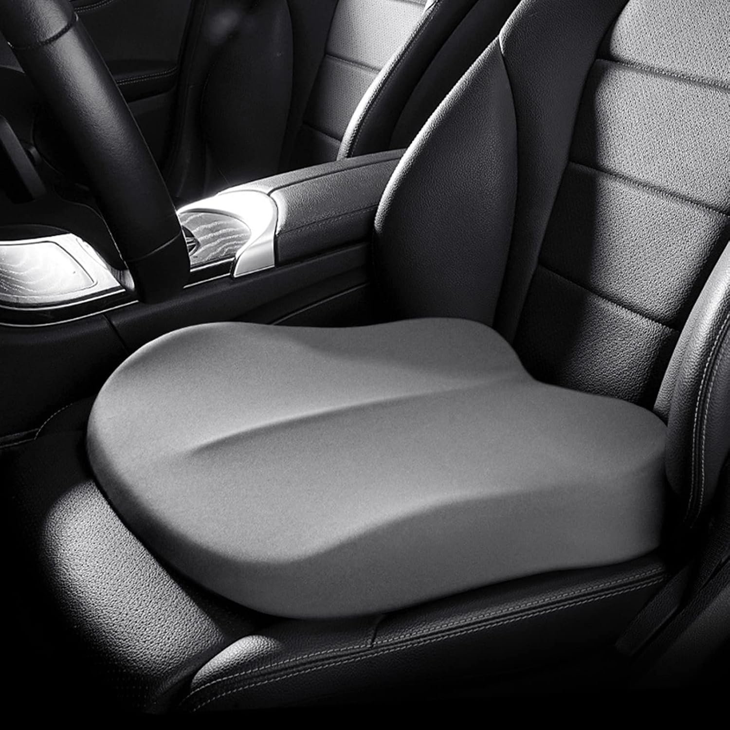 UVCMDUI Adult Car Booster Seat, Portable Car Seat Cushions for Driving, Soft Car Seat Cushion for Height, Effectively Increase The Field of View By 10cm/ 3.9in, for Car Office Home,Gray