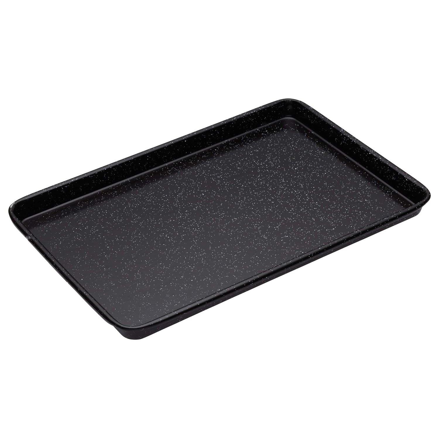 MasterClass Large Baking Tray, Scratch Resistant Vitreous Enamel And Induction Safe, 1 mm Thick Steel, 39 x 27 cm, Black