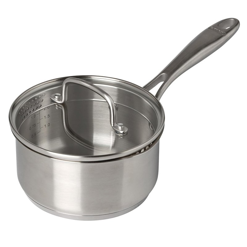 Pyrex, Infinity Saucepan with Lid, Diameter 16 cm, Fixed Handle, Stainless Steel, PFAS Free, Stainless Steel, Suitable for All Heat Sources Including Induction and Oven