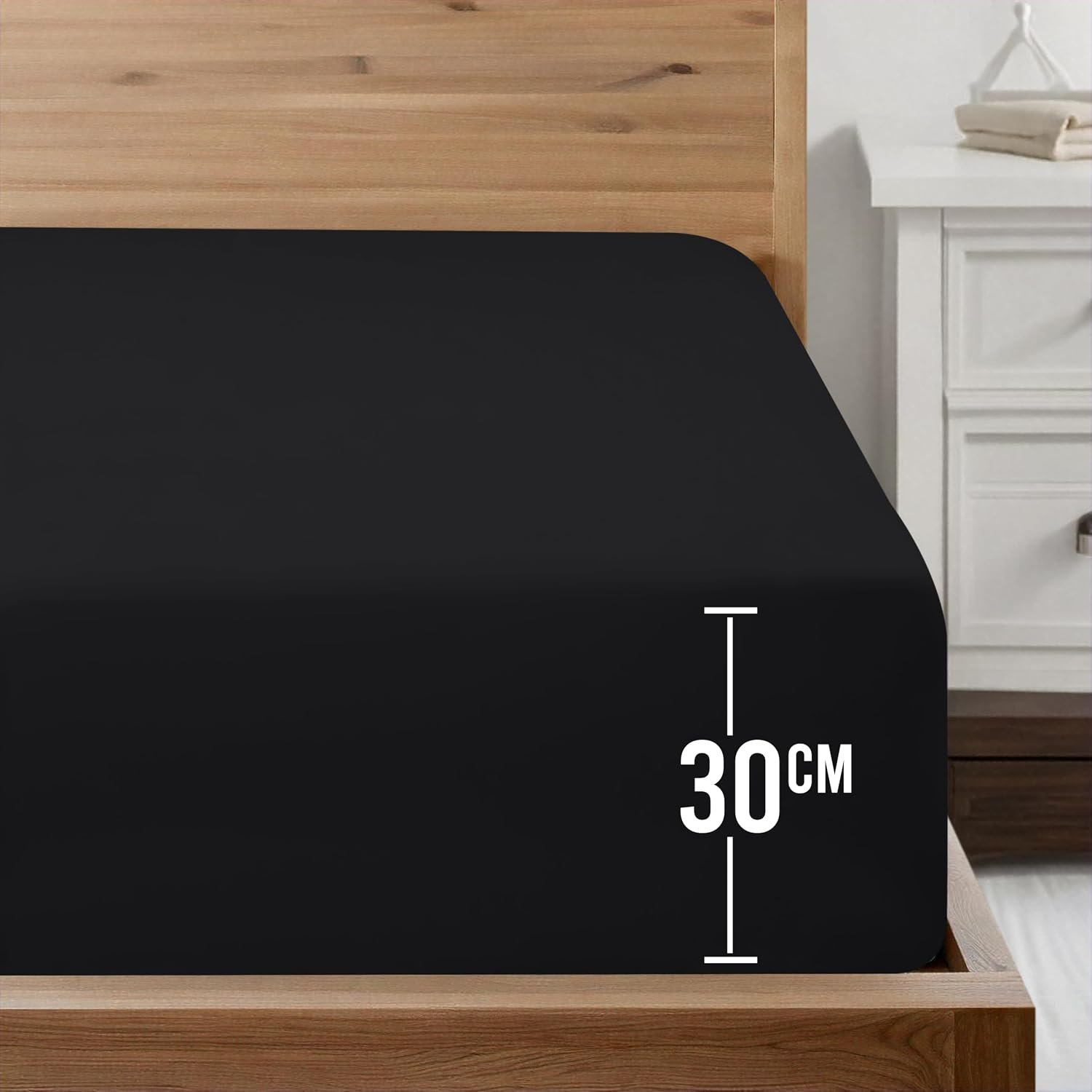 Utopia Bedding King Fitted Sheet, Bulk Pack of 20, Black