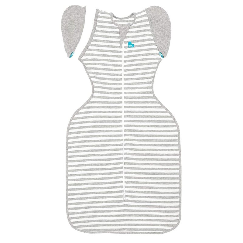 Love To Dream Swaddle Up Transition Bag, Large 8-11.5 kg, Grey, Snug Fit, Zip-Off Wings, 1.0 Tog Suitable for Moderate Temperature (20-24°C), Machine Washable & Double Zip for Easy Nappy Change