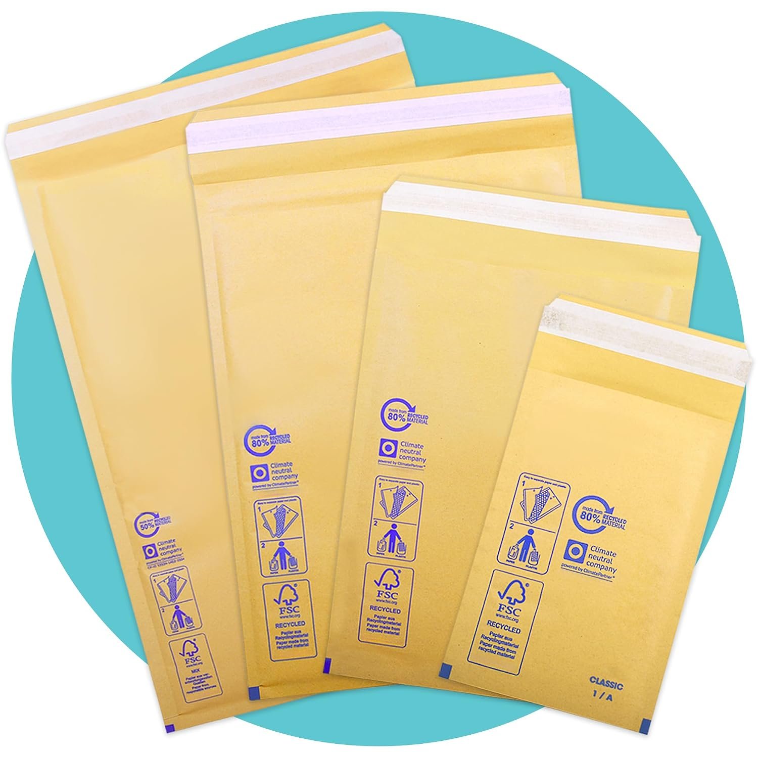 Triplast Gold Bubble Padded Envelopes - Pick Qty & Size: 500 x 7/G (230x340mm) C4 Envelopes - Max Large Letter Bags with Bubble Wrap Lining and Peel & Seal Strip for Royal Mail Shipping & Postage