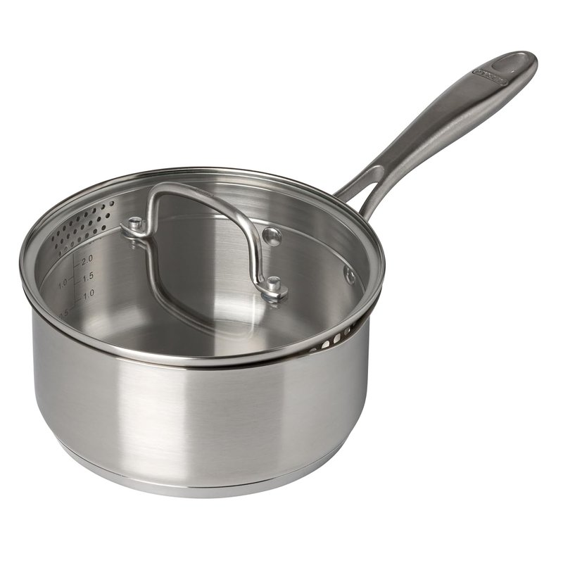 Pyrex, Infinity Saucepan with Lid, Diameter 18 cm, Fixed Handle, Stainless Steel, PFAS Free, Stainless Steel, Suitable for All Heat Sources Including Induction and Oven