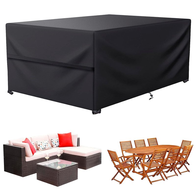 LCGOD Garden Furniture Covers - Waterproof, Heavy Duty 600D Oxford Fabric, Windproof, Anti-UV Outdoor Table Covers (230 x 165 x 80 cm)
