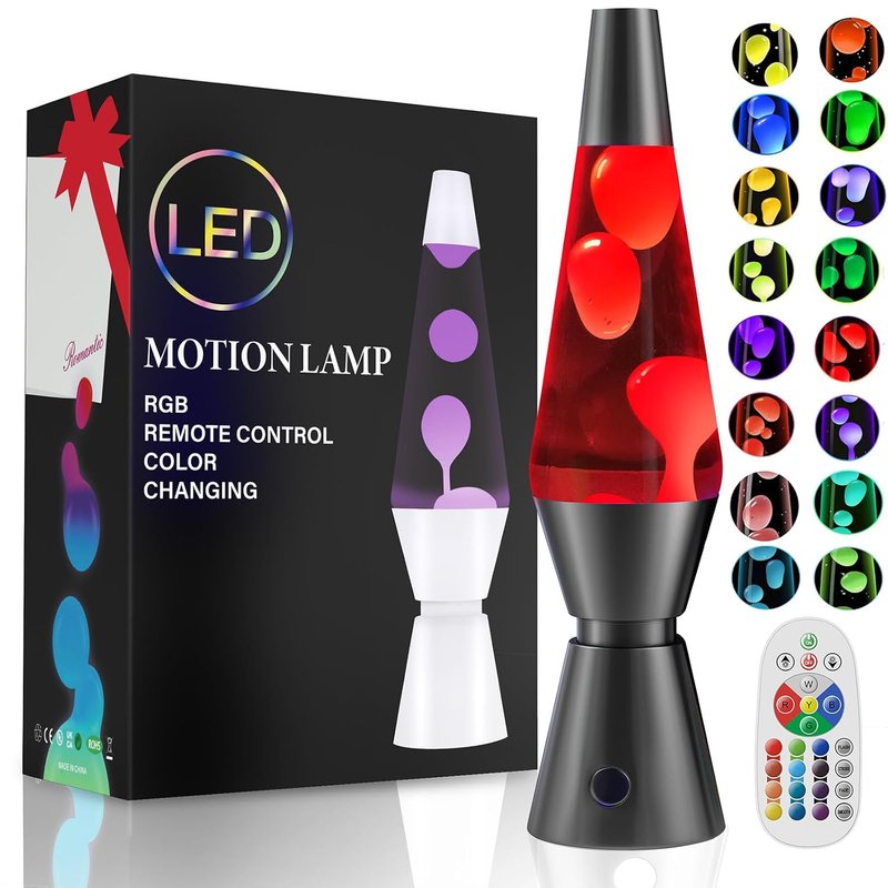 AONESY 14.5" Liquid Motion Lamp, Relaxing Liquid Light for Adults and Kids, Mood Lamp for Stress Relief, 17 Color Changing Night Light, Nightlight for Home Decor Bedroom Office-Black
