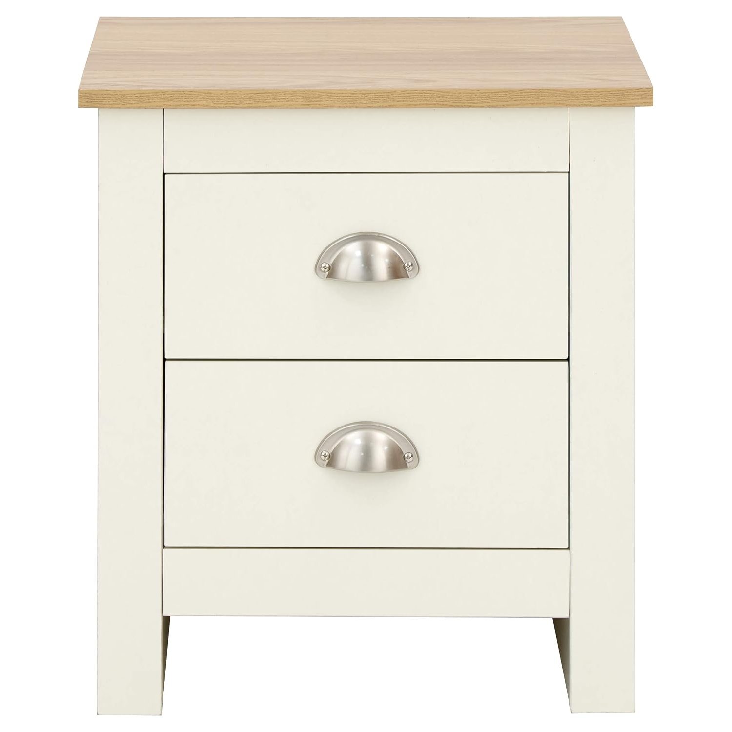 Lancaster Cream with Oak Top Bedroom Furniture - Wardrobes, Chest, Bedside (Bedside Cabinet)
