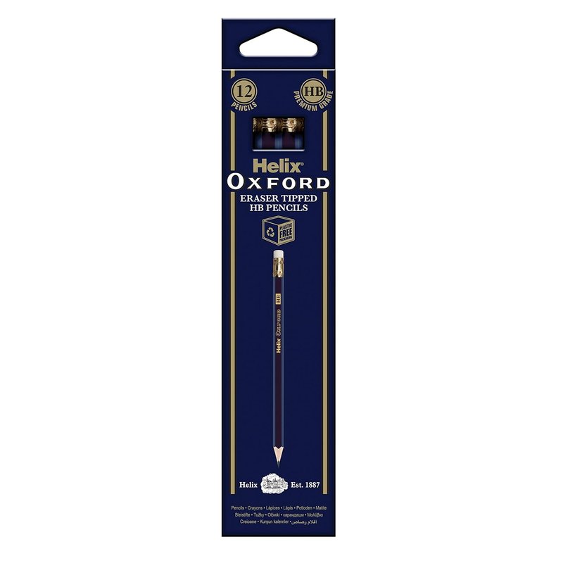 Helix Oxford HB Grade Drawing/Writing Pencils - Pack of 12