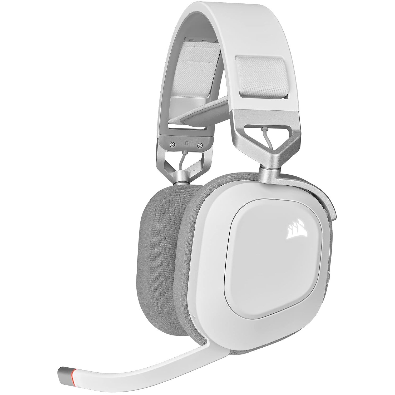CORSAIR HS80 RGB Over ear WIRELESS Multiplatform Gaming Headset – Dolby Atmos – Omni-Directional Microphone – iCUE Compatible – PC, Mac, PS5, PS4 – White