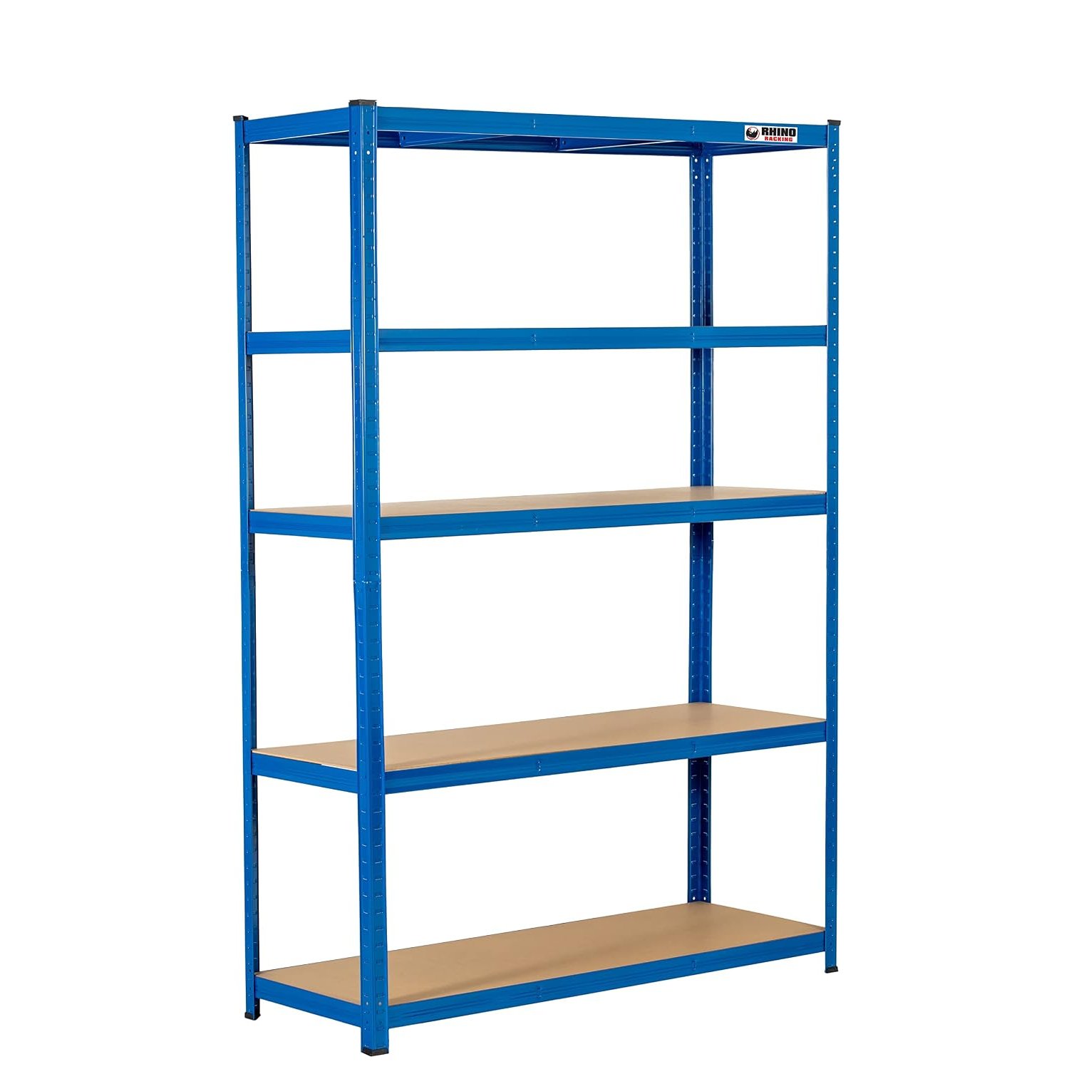 Rhino Racking - 5 Tier Heavy-Duty Industrial Storage Shelves - Blue - 180x120x45cm
