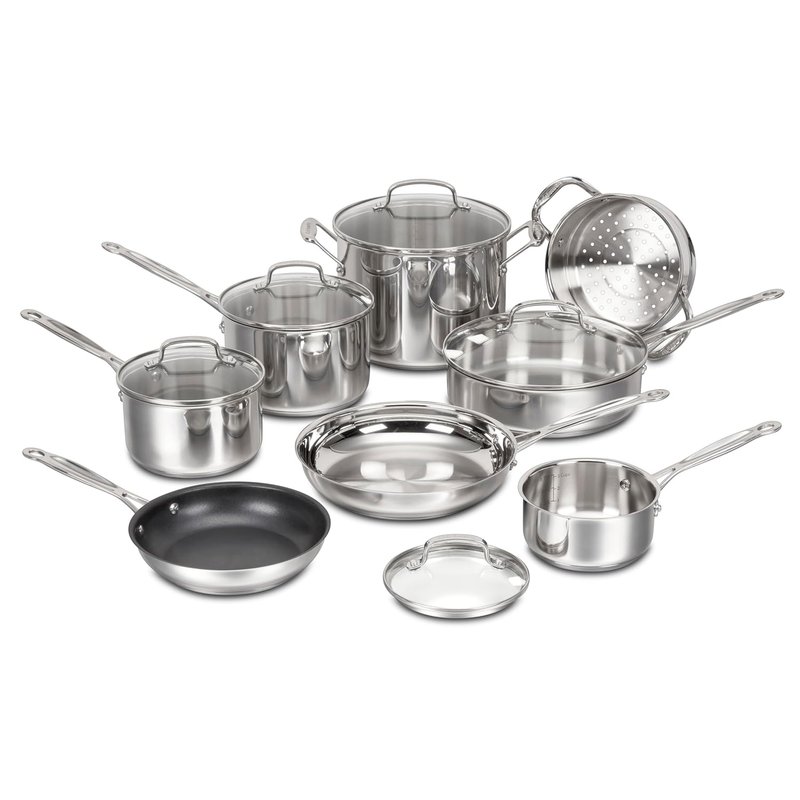 Cuisinart Chef's Classic Stainless Cookware 13-Piece Set, 77-13