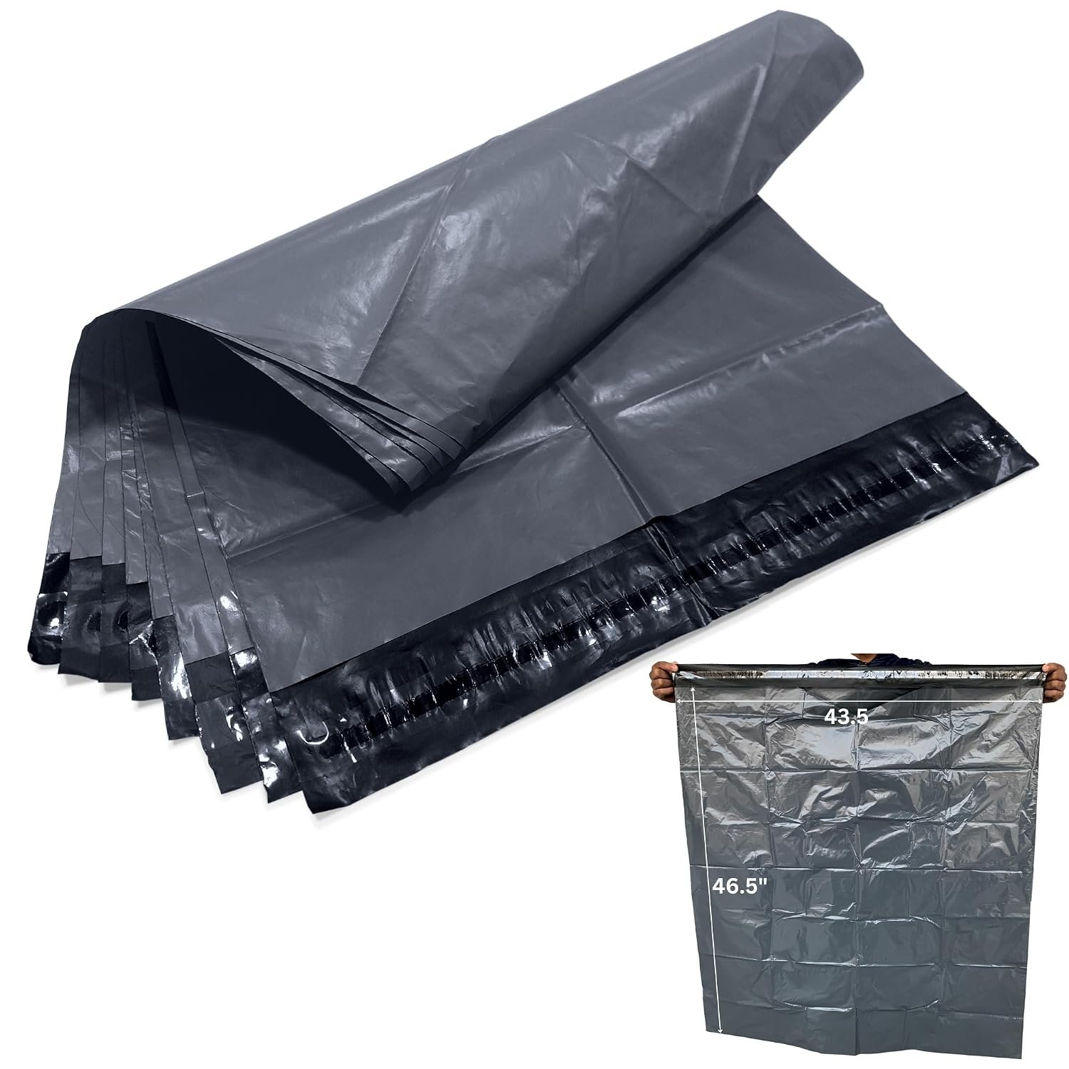 JeeJaan® 50 Extra Large Grey Mailing Bags 43"x 46" (1092 x 1168mm) Large Self-Seal Postage Bags Big Plastic Envelopes 100% Recyclable Eco-Friendly Strong Parcel Postal Packaging Bags