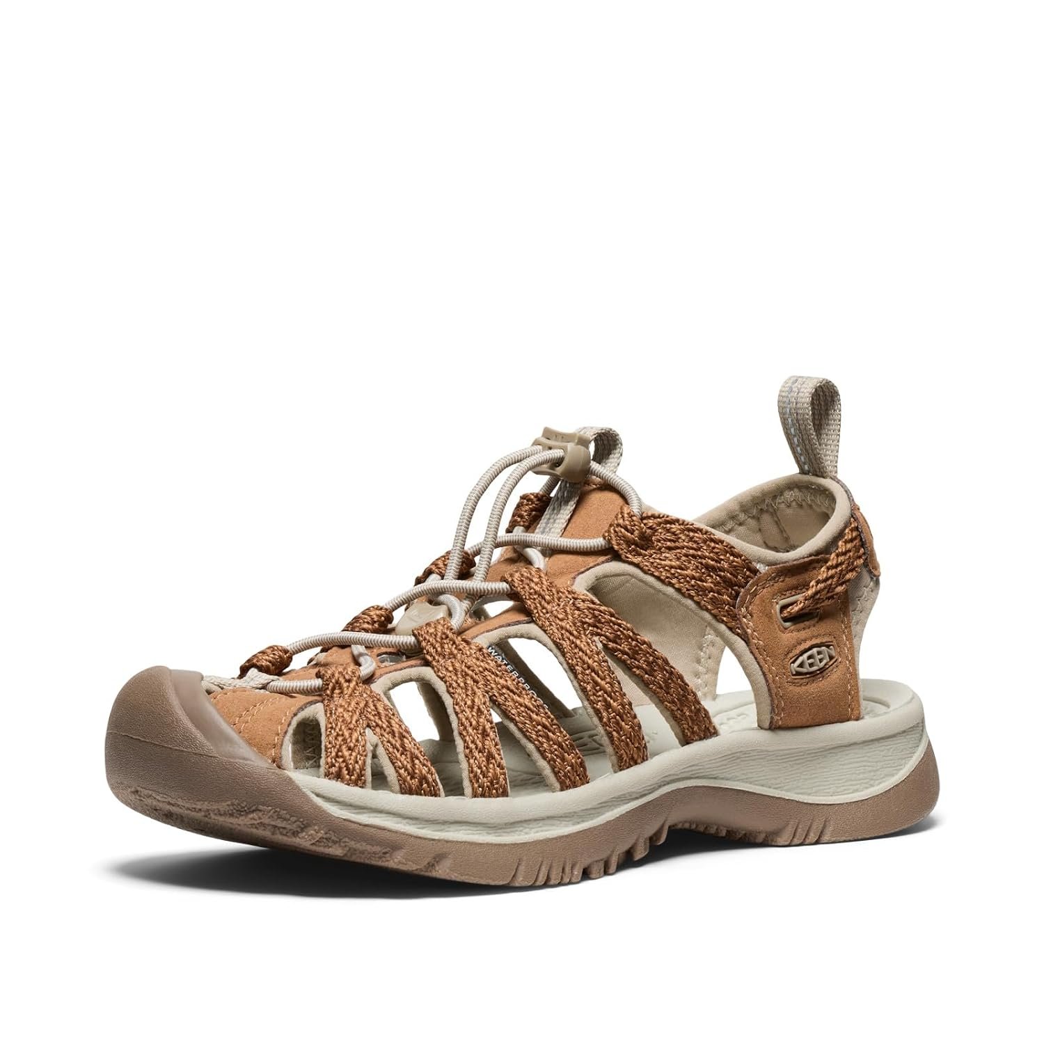 KEEN Women's Whisper Closed Toe Sport Sandals, Chipmunk/Plaza Taupe, 4