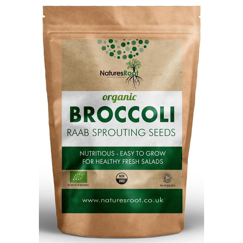Natures Root Organic Broccoli Sprouting Seeds 1kg - Superfood | Non GMO | Microgreen Sprouts