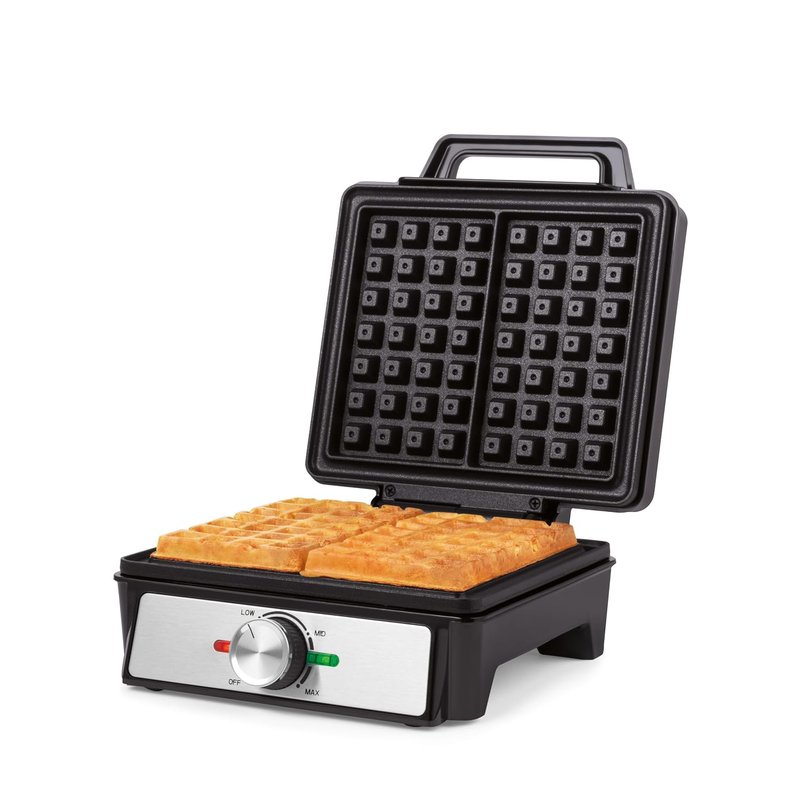 Salter Waffle Maker Machine – Non-Stick Dual Waffle Iron Plates, Deep Fill Belgian & American Waffle Machine, Adjustable Temperature Control, Cool Touch Handle, Savoury Snacks & Desserts, 1600W