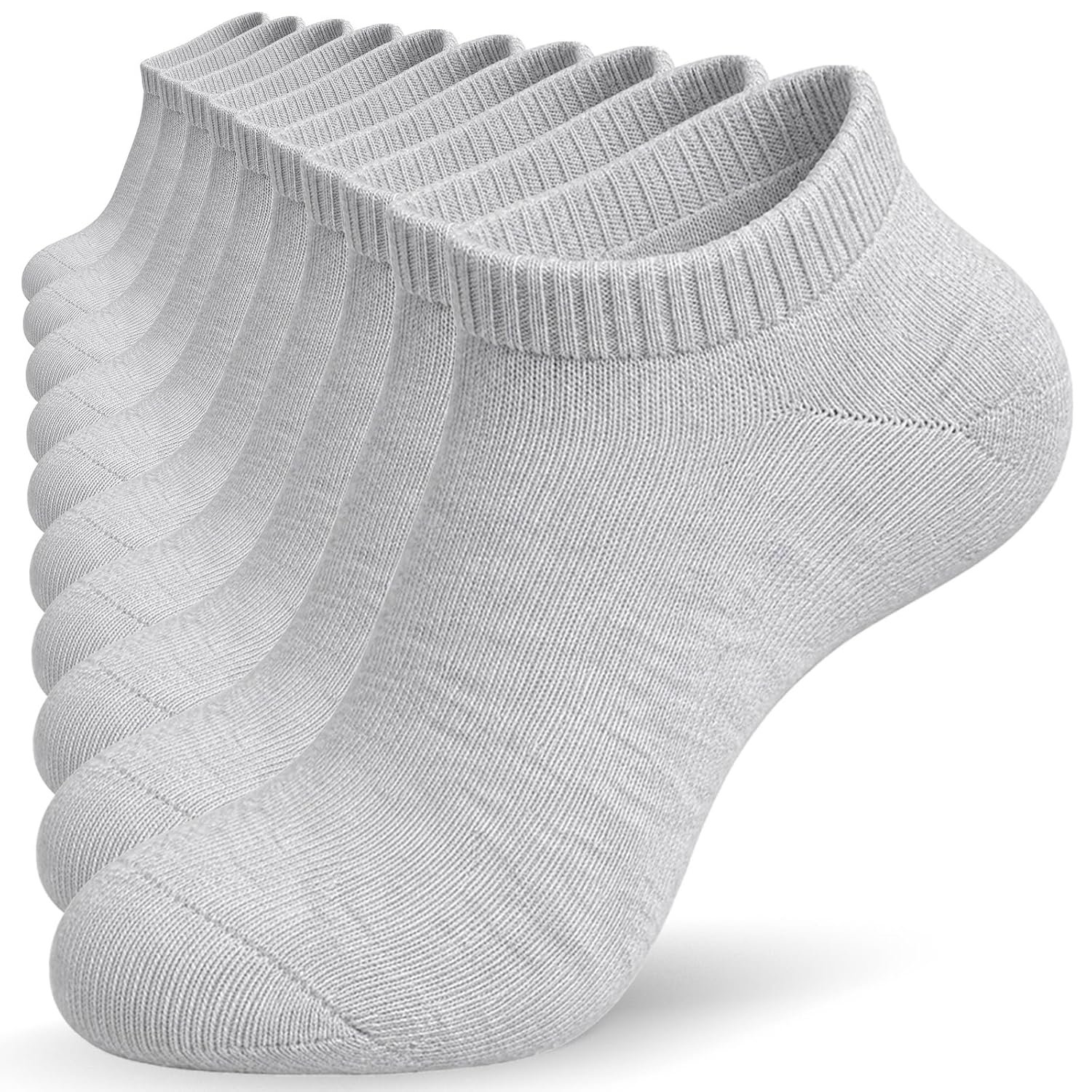 TIBISI Trainer Socks 10 Pairs, Cotton Ankle Socks Breathable Low Cut Running Socks White Black Sports Athletic Everyday Sock for Men Women