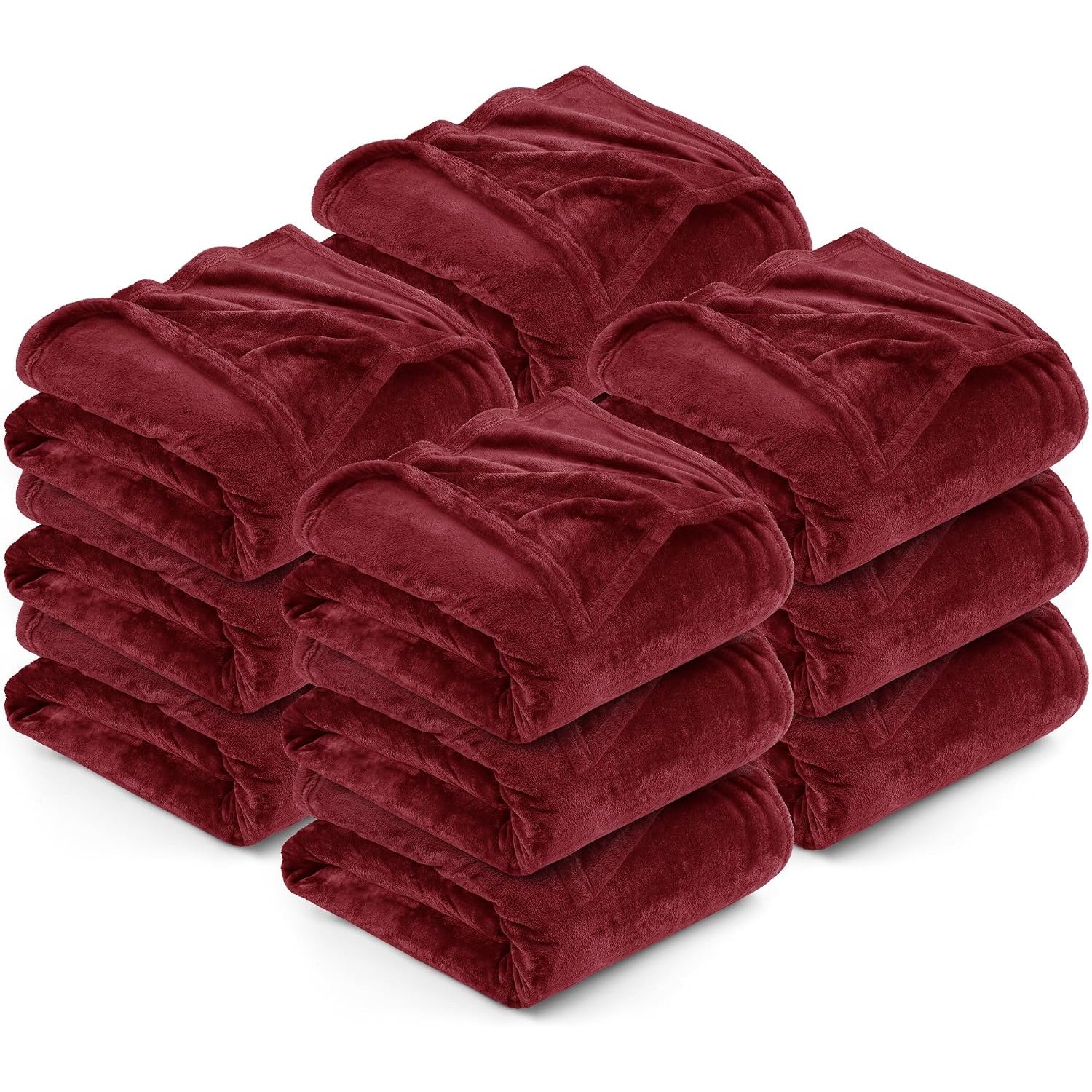 Utopia Bedding Burgundy Fleece Blanket [Double -… view 1