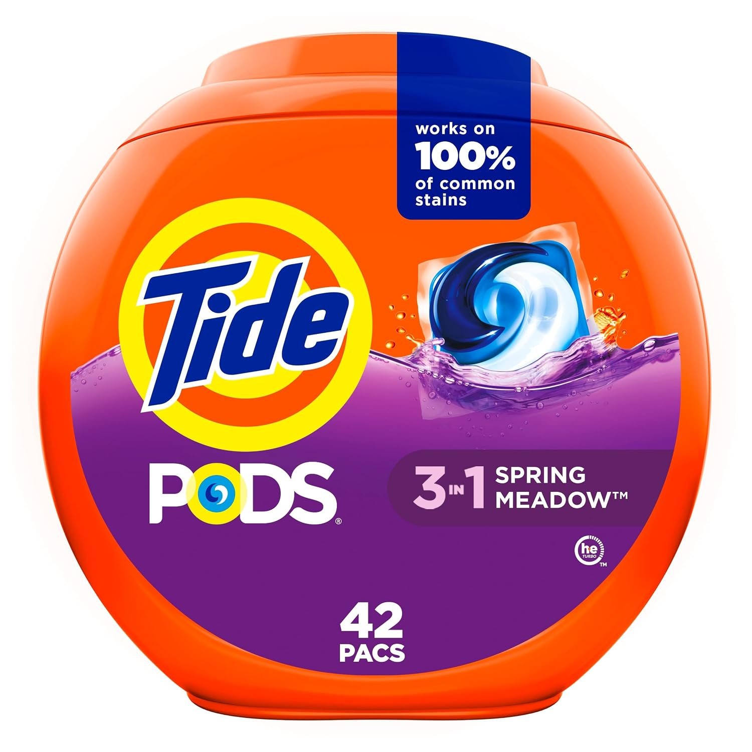 Tide PODS Liquid Detergent Pacs, Spring Meadow, 42 Count