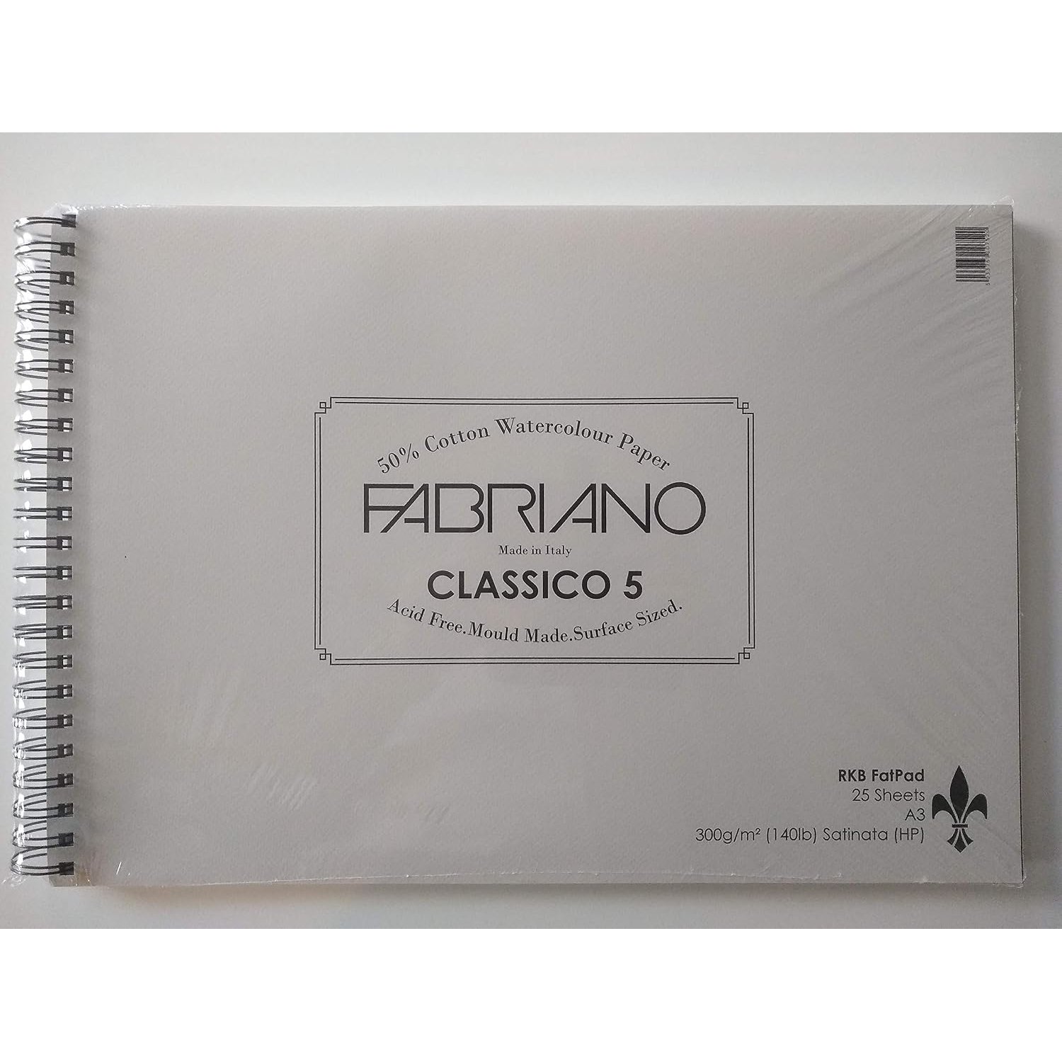 RKB Fat Pad A3 Fabriano classico 5 Hot Press 300gsm (140lb) 25 Sheets