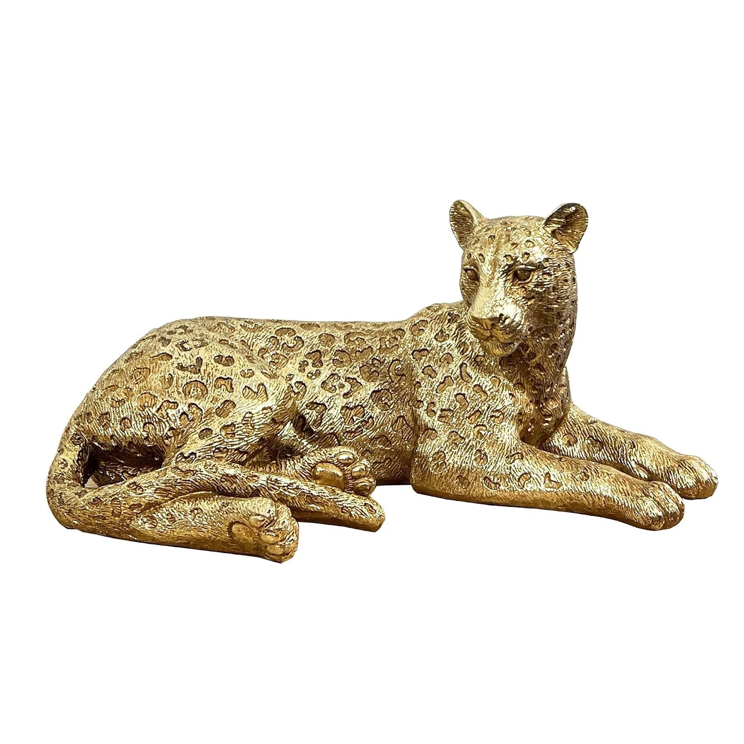 Alfie Francis 30cm Modern Leopard Ornament for the Living Room Home Large Gold Animal Figurine Sculpture Statue Gift