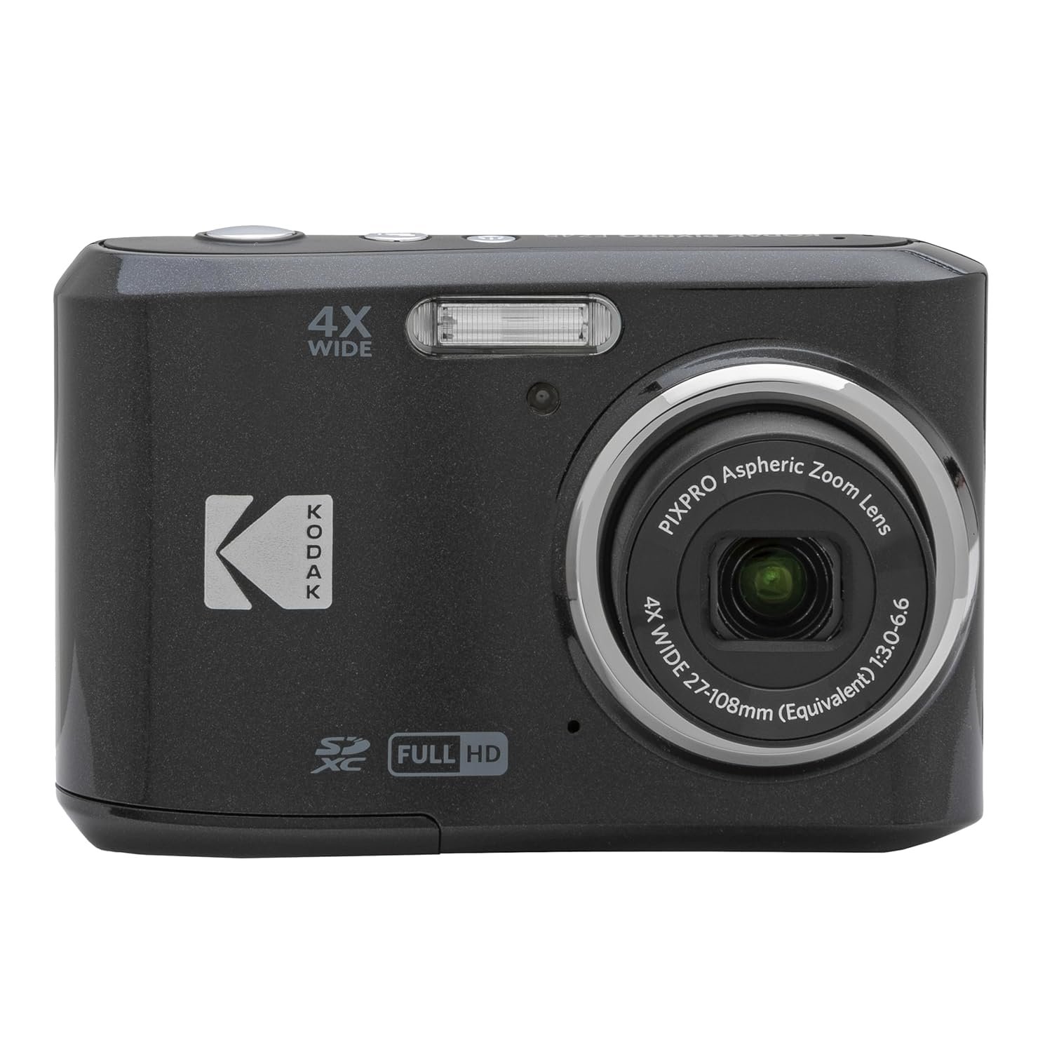 KODAK Pixpro FZ45-16.44 Megapixel Compact Digital Camera, 4x Optical Zoom, 2.7-inch LCD Screen, 720p HD Video, AA Battery Included - Black