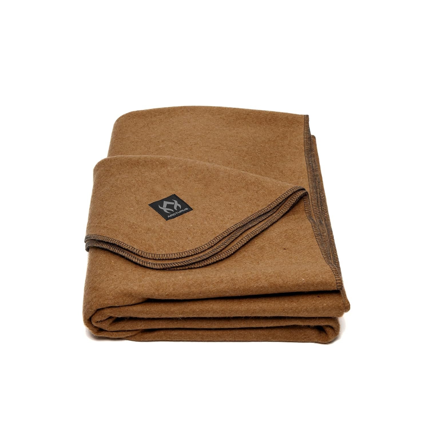 Arcturus Military Wool Blanket - 4.5 lbs, Warm, Thick, Washable, Large 64" x 88" - Great for Camping, Outdoors, Sporting Events, and Survival Kits (Camel)