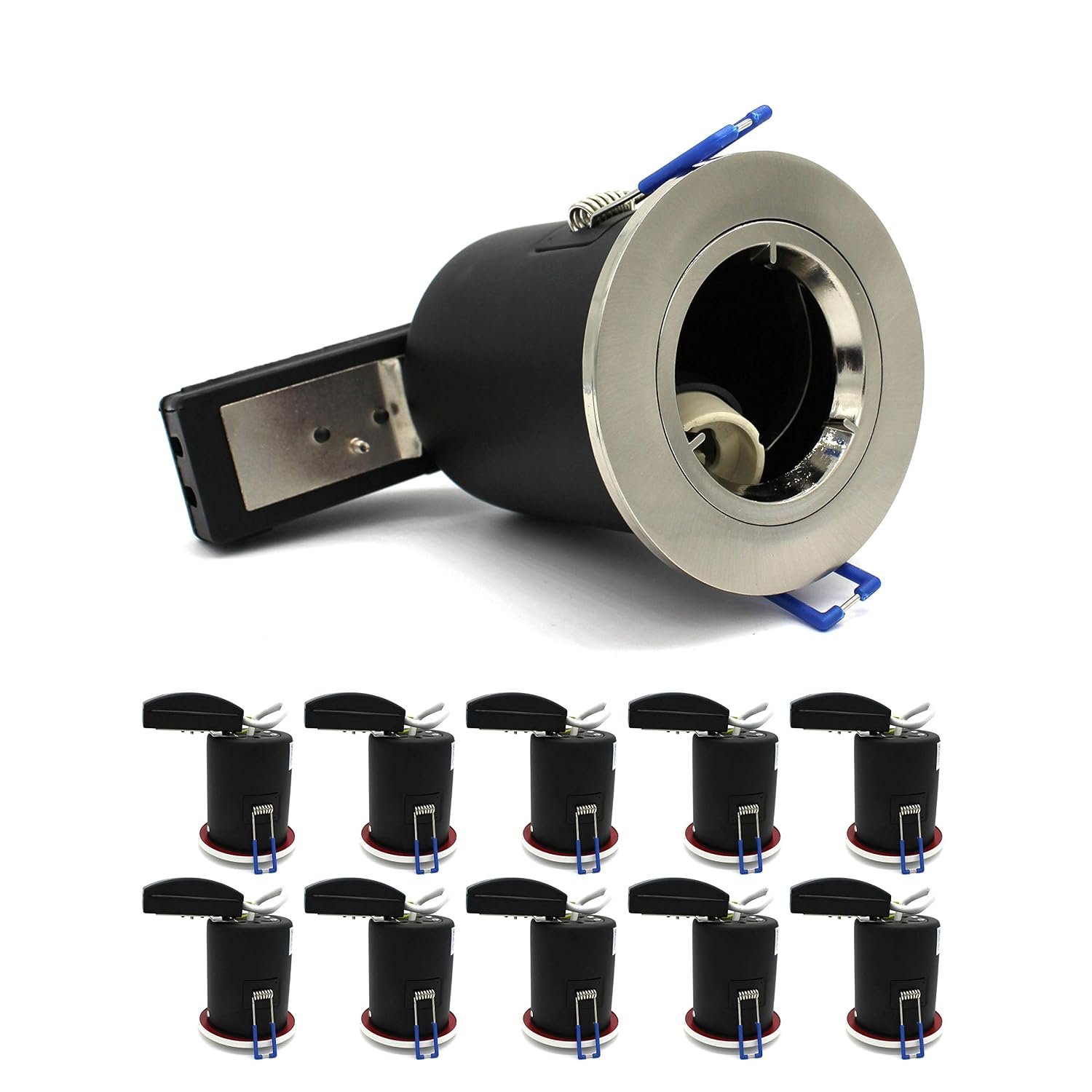 10 X Sanlumia LED Fire Rated Downlight Can GU10 Recessed Ceiling Twist & Lock Downlight IP20 Satin Nickel